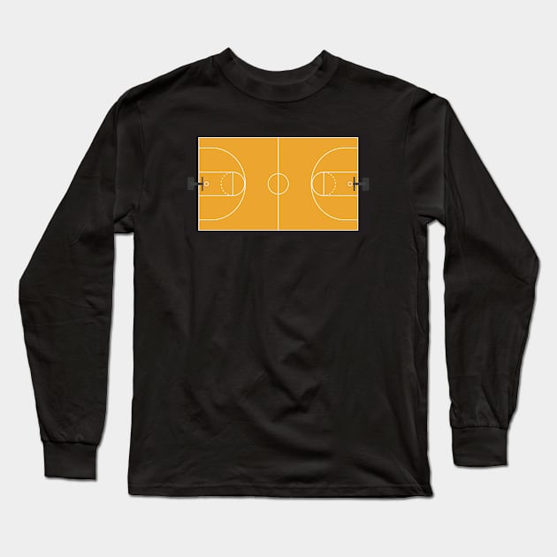 Basketball Court Long Sleeve T-Shirt by College Mascot Designs